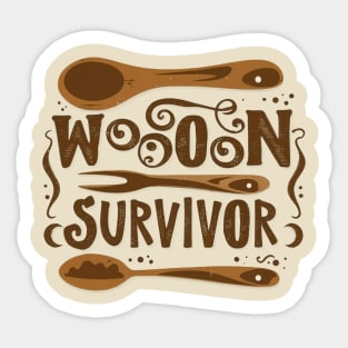 wooden spoon survivor Sticker